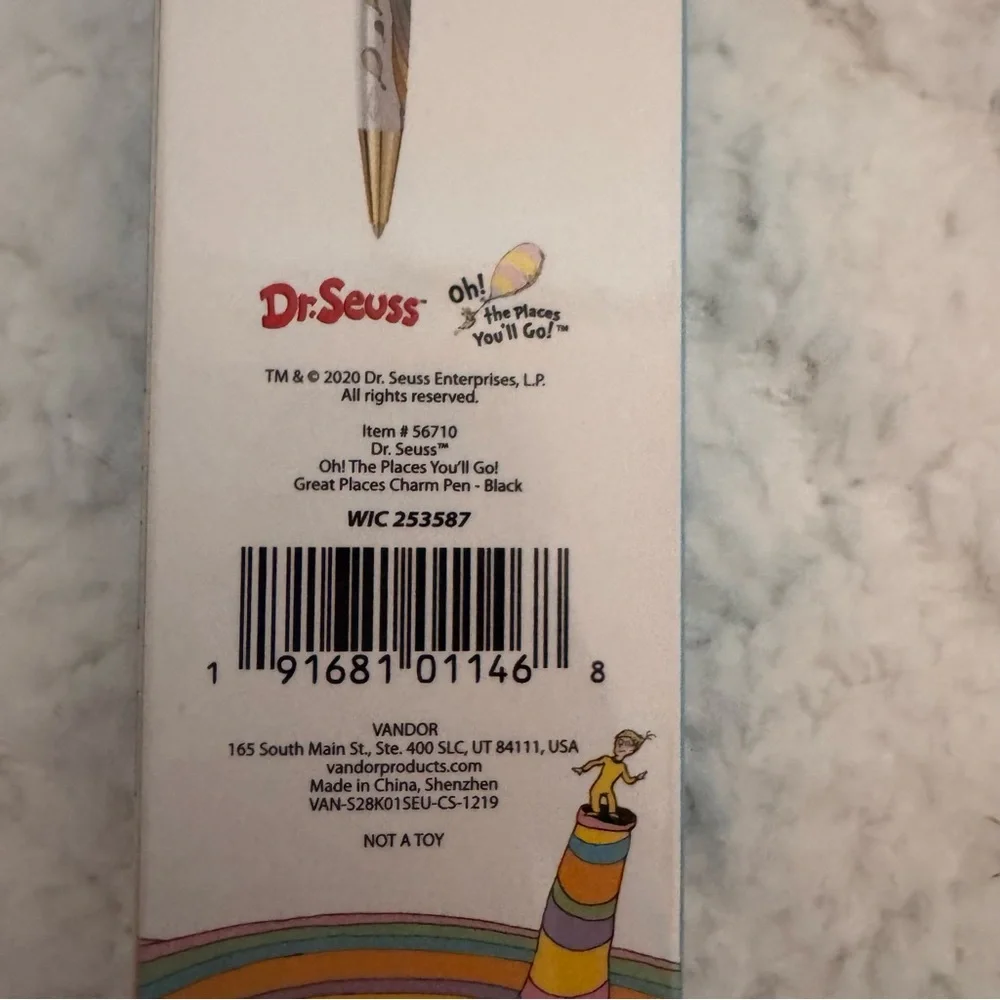 Dr. Seuss Oh! The Places You’ll Go Charm Pen Rainbow NIB Teacher Gift